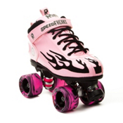 Rock Pink Flame Swirl Girls Speed Roller Skates