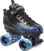 Derby roller skates blue flame black Rock Speed Skates