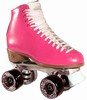 Pink Riedell roller skates for indoor skating